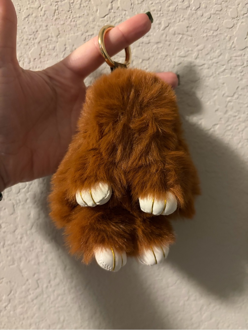 Brown Faux Fur Bunny Rabbit keychain